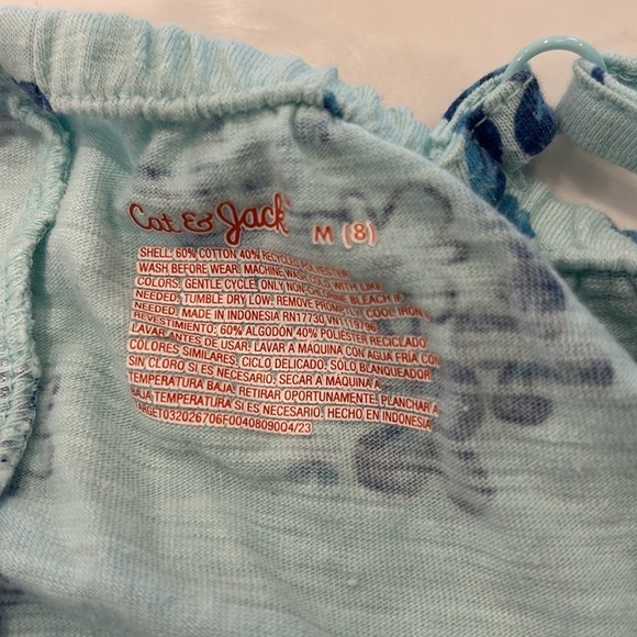 EUC Cat and Jack Tropical Print Matching Set Blue Size Medium - Picture 6 of 7
